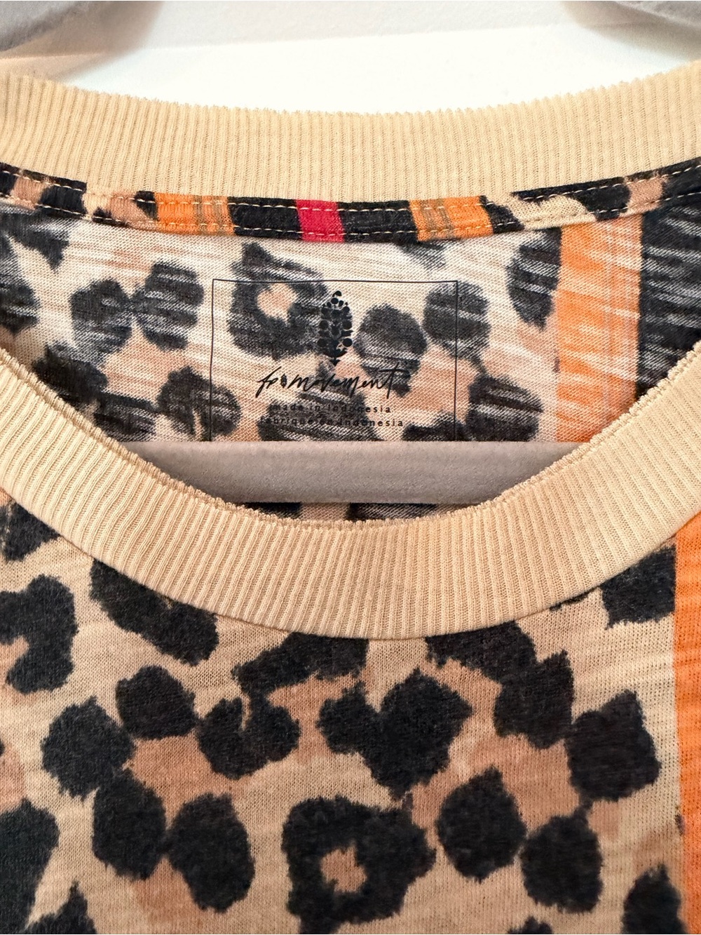 FP Movement by Free People Leopard Tank with Orange and Black Stripe - Picture 4 of 7